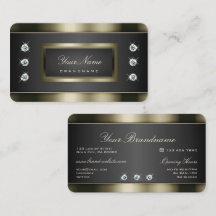 Elegant Platinum Silver och Black med diamanter