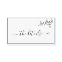 Elegant platt modern botanisk grön inklusionskort