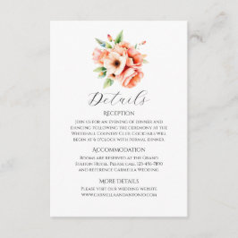 Elegant  platta  Peach Blommigt-kort för hölje Tilläggskort