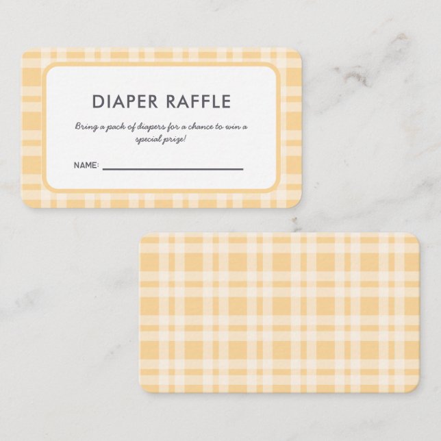 Elegant Play Baby Shower Diaper Raffle Biljett Tilläggskort (Fram/baksida)
