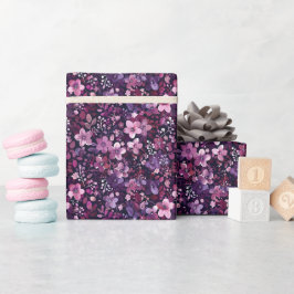 Elegant Plommon & Bär Blommönster Presentpapper