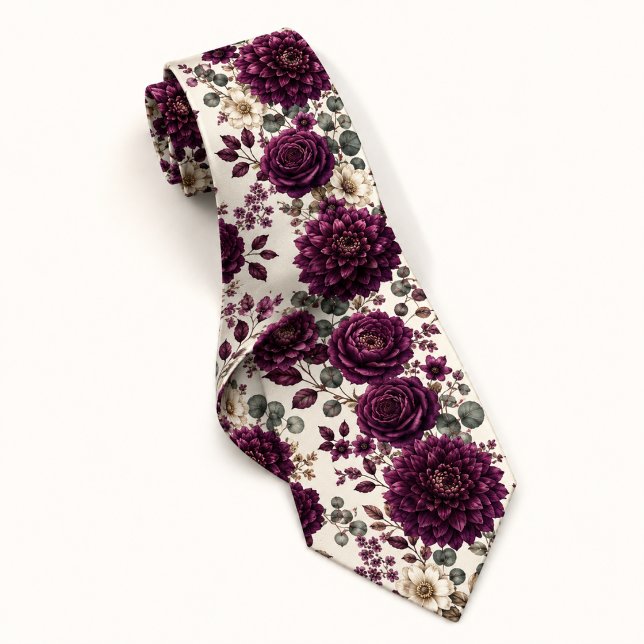Elegant Plommon Dahlia & Ros Blommig Slips (Skapare uppladdad)