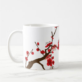 Elegant Plommonblomma & Fåglar Klassisk Mugg – Tid