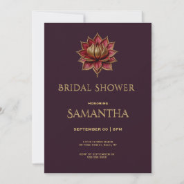 Elegant Plum Gothic Bridal Shower Invite Julkort