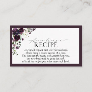 Elegant Plum Lila Blommigt Hämta en recept Tilläggskort