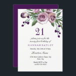 Elegant Plum Lila Ro 21:a födelsedagsinbjudan Inbjudningar<br><div class="desc">Elegant Plum Lila Ro 21:a födelsedagsinbjudan Matchningssamling i Niche- och Nest-butiken. Konstruktion: https://www.etsy.com/shop/SmallHouseBigPony</div>