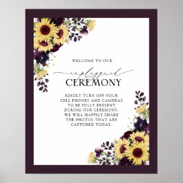 Elegant Plum Lila Solrossolrosfärg utan nätstycke Poster