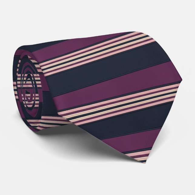 Elegant Plum & Navy Multi-Stripe  Slips (Rullad)