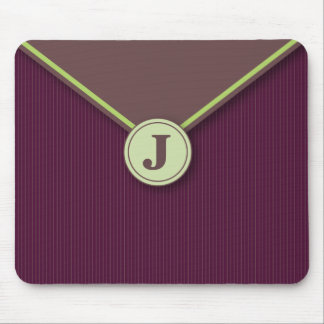 Elegant Plum Personlig Monogrammed Mousepad Musmatta