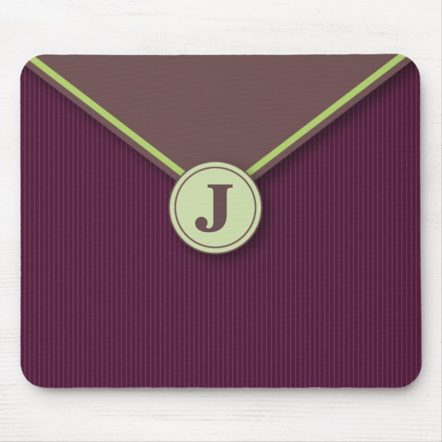 Elegant Plum Personlig Monogrammed Mousepad Musmatta (Framsidan)