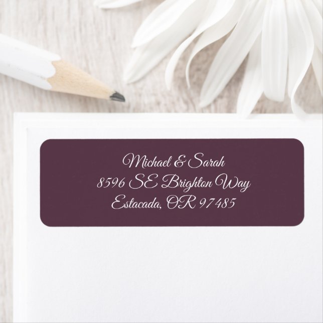 Elegant Plum Purple Return Address Returadress Etikett (Insitu)