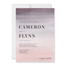 Elegant Plum Rosa Ombre Watercolor Modern Bröllop