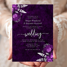 Elegant Plum Silver Blommig Bröllop