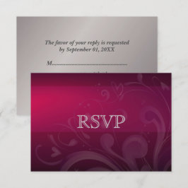 Elegant Plum | Silver Blommig Bröllopsjubileum RSV OSA Kort