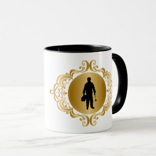 Elegant Plumber Black Silhouette Namn Mugg