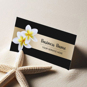 Elegant Plumeria Blommigt Beauty Salon Spa Visitkort