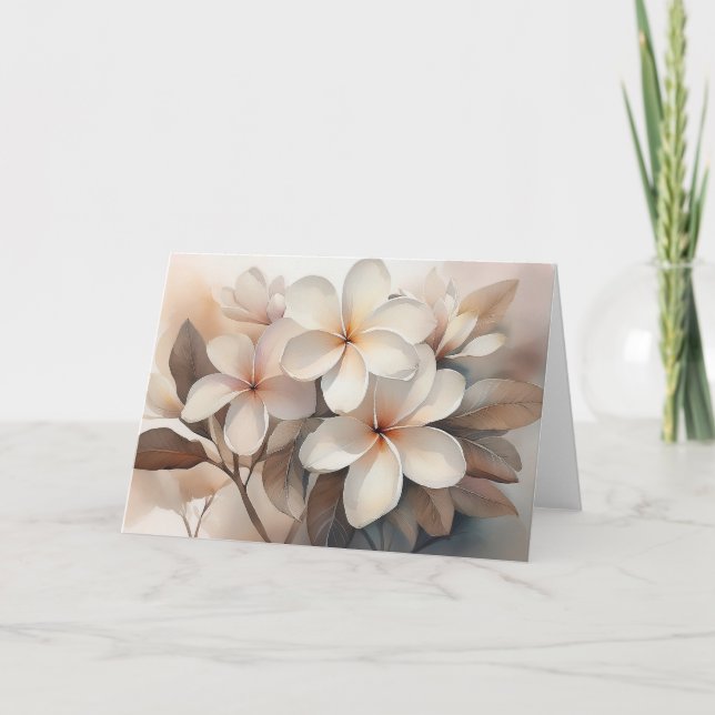 Elegant Plumeria Tack Kort (Framsida)