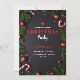 Elegant Poinsettia Christmas Invitation Inbjudningar