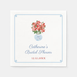 Elegant Poinsettia Dam Helgdagars Luncheon Party Pappersservett