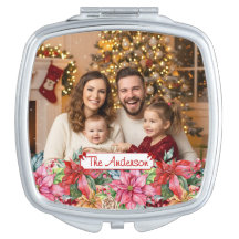 Elegant Poinsettia Floral Border Custom Photos