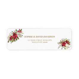 Elegant Poinsettia Flowers Baptism Returadress Returadress Etikett
