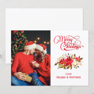 Elegant Poinsettia God jul Photo Julkort