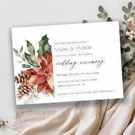 Elegant Poinsettia Gräs Cone Wedding bjudes in Tack Kort