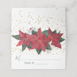 Elegant Poinsettia jul-Bröllop-kort Placeringskort