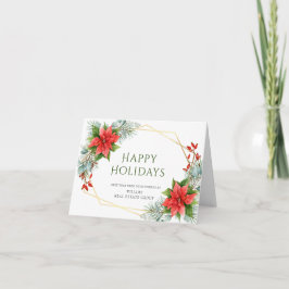 Elegant Poinsettia jul Corporate Hälsning Helgkort