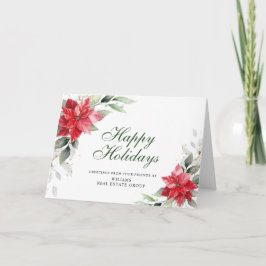 Elegant Poinsettia jul Corporate Hälsning Helgkort