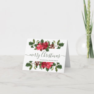 Elegant Poinsettia jul Corporate Hälsning Helgkort