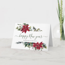 Elegant Poinsettia jul Corporate Hälsning Helgkort
