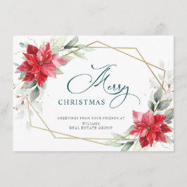 Elegant Poinsettia jul Corporate Hälsning Julkort