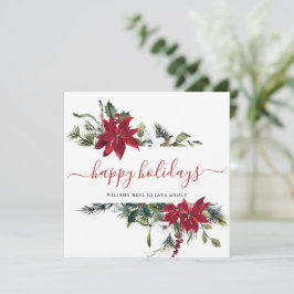 Elegant Poinsettia jul Corporate Hälsning Julkort