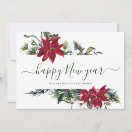 Elegant Poinsettia jul Corporate Hälsning Julkort