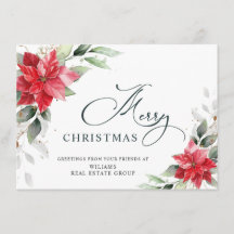Elegant Poinsettia jul Corporate Hälsning