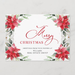 Elegant Poinsettia jul Corporate Hälsning Julkort