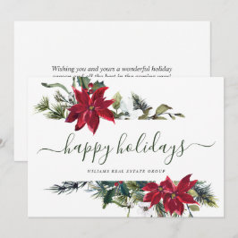 Elegant Poinsettia jul Corporate Hälsning Julkort