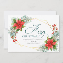 Elegant Poinsettia jul Corporate Hälsning Julkort
