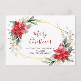 Elegant Poinsettia jul Corporate Hälsning Julkort
