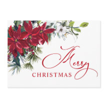 Elegant Poinsettia jul Mistletoe Hälsning