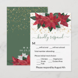 Elegant Poinsettia Julkort Bröllop OSA