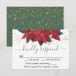 Elegant Poinsettia Julkort Bröllop OSA Tack Kort
