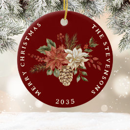 Elegant Poinsettia Personlig Ornament