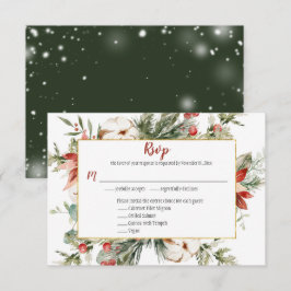 Elegant Poinsettia Ständigt grön jul Gold RSVP OSA Kort