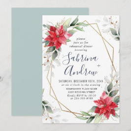 Elegant Poinsettia Winter Blommigt REHEARSAL DINNE Inbjudningar