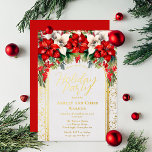 Elegant Poinsettias Blommigt Juli Julfest<br><div class="desc">Elegant- och klassrumpor med mörk röd och vit blommigt med säsong gräs grönery på en stänk ram-Julfest-juldesign i säsong Hearts Designer. Alla accenter och accenter som inte är blommigtar är äkta guld-folie. Sammansatt design efter Helgdag Hearts-design.</div>
