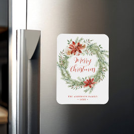 Elegant Poinsettias och Greenery non-Photo Magnet