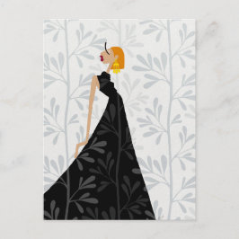Elegant Poise Glam Fashion Art Postcard Vykort