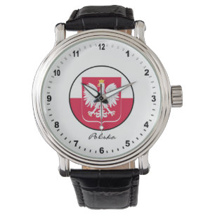 Elegant Poland Watch & Poland Flagga/Warszawa Armbandsur